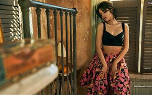 Camila Cabello`s fascinating pose in a floral skirt